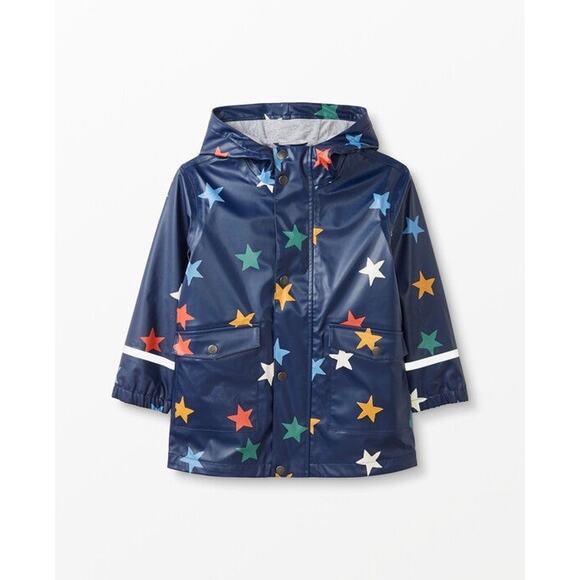 Hanna anderson Other - Hanna Anderson Star Print Hello Rain Jersey Lined Jacket US Kids 12